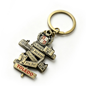 Llavero Personalizable con Mapa <span class=keywords><strong>de</strong></span> Toledo, <span class=keywords><strong>España</strong></span>, <span class=keywords><strong>de</strong></span> Aleación <span class=keywords><strong>de</strong></span> Zinc, Estilo Vintage, Regalo Promocional, Recuerdo Turístico - Product Image 1