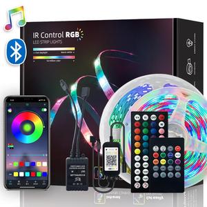 12V Kit Completo 5m 10m 30d/M Control Remoto Smd 5050 Rgb Flexible Bluetoothled Tv Retroiluminación <span class=keywords><strong>Tira</strong></span> De <span class=keywords><strong>Led</strong></span> Cinta <span class=keywords><strong>Tira</strong></span> De Luces - Product Image 4