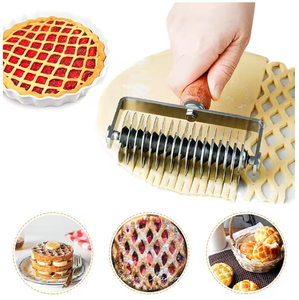 Outils de pâtisserie de cuisson en acier inoxydable professionnel pâte à tarte à biscuits treillis volet roulant coupe-pâtisserie croûte à Pizza - Product Image 5