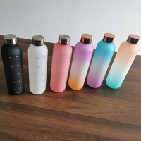 Gourdes d'eau chic personnalisées de 1000ml, cadeau promotionnel, bouteille d'eau en plastique portable pour étudiants