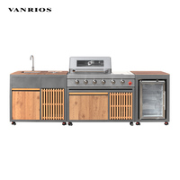 KC-15 été aluminium modulaire moderne armoire barbecue Pizza four île boîte de rangement Camping extérieur cuisine meubles ensemble avec gril