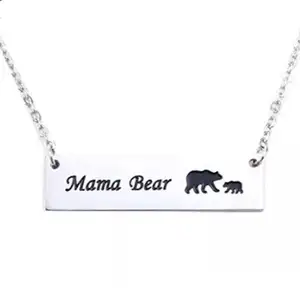 Mama Bär Halskette Cubs Edelstahl Bar Anhänger Muttertag Geschenk ideen Geschenke für Mama Oma