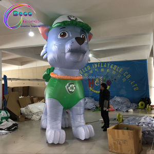 Inflatable cartoon dog with red helmet in the cartoon - Product Image 4