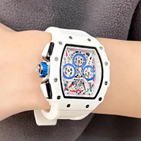 Montre de Luxe Homme à Quartz, Montre Squelette Tonneau pour Homme, Montre Chronographe Seau à Vin Tendance, Orologio Personnalisé avec Logo