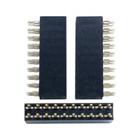 Connecteur PCB à double rangée de 2,54 mm, contact en laiton plaqué or