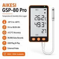 Enregistreur de données USB AIKESI GSP-80 Pro avec écran, sonde de température et d'humidité intégrée, contrôleur de température, indice de protection IP65