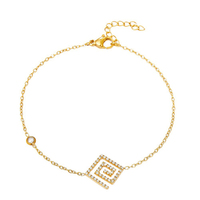 Bracelet à breloques en acier inoxydable 316L plaqué or 18 carats avec zircon, bracelets à pendentifs pavés, styles multiples, ton or, hypoallergénique