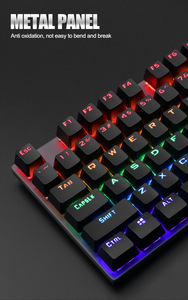 DIVPARD-Teclado mecánico con cable RBG, Teclado mecánico con cable para deportes electrónicos, eje rojo y verde, <span class=keywords><strong>104</strong></span> teclas - Product Image 3