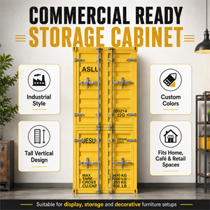 Lemari Loker Besi Kuning Modern Tahan Lama Grosir, Panel Kontainer Perangkat Keras untuk Garasi, Kafe, Ruang Tamu, Bengkel, Penyimpanan - Product Image 5