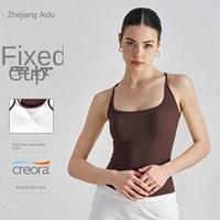 Aidu NUF Sports Underwear – Débardeur de sport pour femme avec coussinets intégrés, ajusté, respirant, en Spandex/Nylon, idéal pour le Yoga, le Pilates et le Fitness – Collection Été