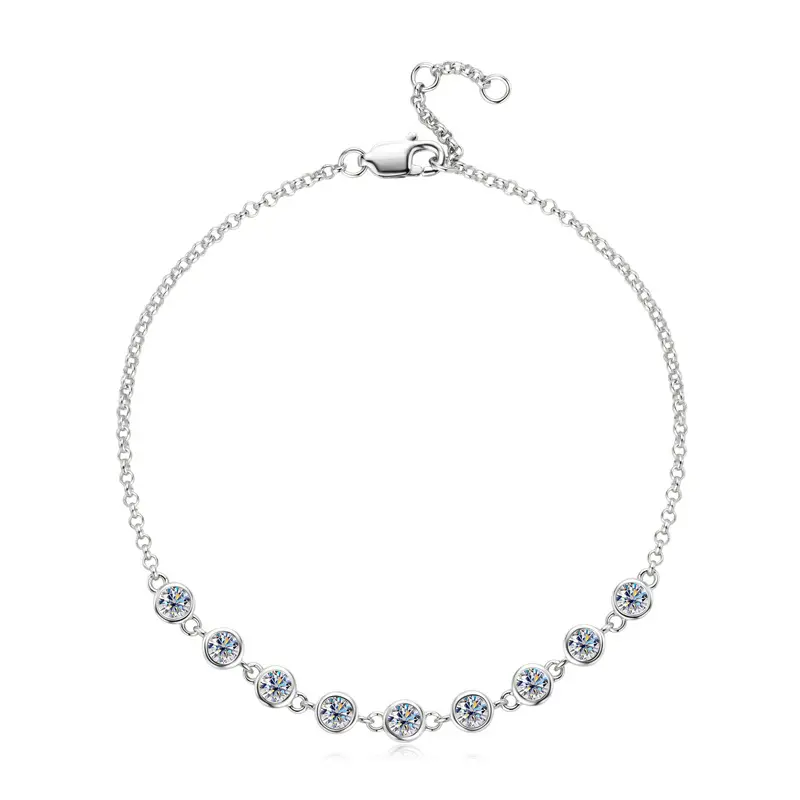 Nouveau Moissanite Diamant Moissanite Bracelet Fine Jewelry Sterling 925 Silver Designer Bracelets Femme Saint Valentin Cadeau