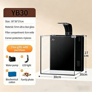 Ultra-white Ecological Small Tabletop Back Filter, Less Water Change, Decorative Turtle <strong>Tank</strong>, Home <strong>Fish</strong> <strong>Aquarium</strong> - Product Image 3