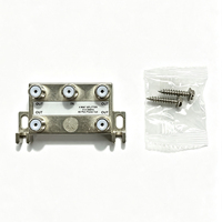Splitter Koaksial Tipe F 4 Arah 5-2150MHz Distributor Sinyal Antena TV CATV Vertikal 1 4 75 Ohm Paduan Seng Die-Cast Aktif Ground
