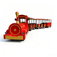 Train touristique sans rails avec lumières LED colorées et moteur silencieux, pour parcs d'attractions et sites touristiques