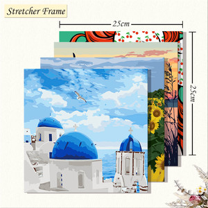 Abstract Floral <b>Canvas</b> Oil Painting DIY Kit,With Solid Wood Inner <b>Frame</b>,Eco‑Friendly Digital Print,25×25 cm - Product Image 4