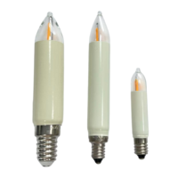 Ampoule LED à filament T15 E10, type bougie, 8-55V 0.2W, lampe de remplacement pour arche de bougies de Noël Schwibbogen