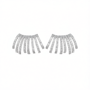 Orecchini in Oro Bianco con Diamanti Taglio Baguette, Gioielli di Lusso Naturali per Donna - Product Image 1