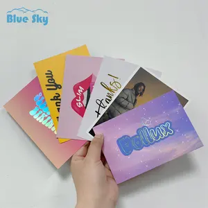Custom Printing Luxury Hot Stamp Business Coated Paper Thank You Cards with your logo business card printing machine