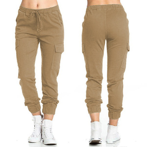Pantalones de Lápiz para Primavera y Verano, Venta al por Mayor, Pantalones de <span class=keywords><strong>Mujer</strong></span>, Overoles con <span class=keywords><strong>M</strong></span>últiples Bolsillos y Cordón Ajustable, Pantalones Casuales - Product Image 4