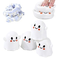 Jouets de décompression musicaux à modeler en boue, en forme de fantôme amusant, pour Halloween aux États-Unis, avec son claquant et son ressort de résonance