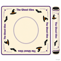 Protector de Mesa Enrollable Impermeable de Neopreno con Diseño de Noche de Todos los Santos para Entretenimiento Familiar en Interiores/Exteriores, Mahjong de Halloween