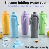 Gourde pliable en silicone pour sports de plein air, grande capacité, compacte et peu encombrante