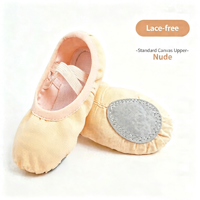 Chaussons de danse professionnels en toile blanche sans lacets à semelle fendue pour enfants, idéaux pour la gymnastique et la pratique