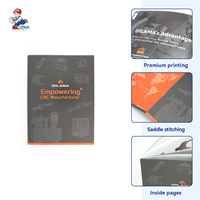 Brochure de produit imprimée numériquement, reliée à cheval, papier kraft, pelliculage brillant, estampage à froid UV 3D, format personnalisé
