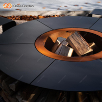 GNEE GN-OF-013 Brasero multifonctionnel en acier Corten pour extérieur, barbecue, foyer, écologique, 9999 BTU, chauffage, design autoportant