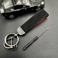 Porte-clés personnalisé en cuir suédé, porte-clés de voiture personnalisé, cadeau pour homme, père, anniversaire, promotion d'entreprise, porte-clés cadeau
