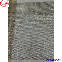 Großhandel Luxus Polyester Satin Big Hole Mesh Gestrickte Pailletten Bestickter Stoff Glänzende Pailletten Benutzer definierte Hochzeit Mädchen