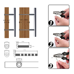 Thiết kế Hiện Đại Đồ nội thất bằng thép không gỉ t Bar ngăn kéo tủ tủ xử lý núm nhà bếp kéo xử lý - Product Image 5