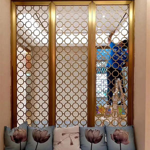 Design della metà del secolo divisore pieghevole in acciaio inox schermo Hotel divisorio - Product Image 3