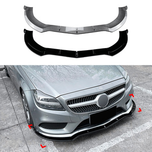 Mercedes-Benz Front Bumper Lip Splitter Piano Black Carbon Fiber Texture 2014-2017 ABS Material - Product Image 1