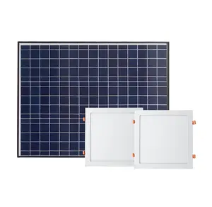 300Mm Penggunaan Rumah Panel Surya Dalam Ruangan dengan 2 Buah Lampu Tenaga Surya LED Dapat Diredupkan untuk Rumah