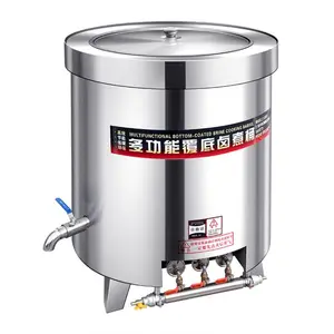 Elektrikli kaynar su kabı kazan ekipmanları en kaliteli ticari ramen pişirme stok kapaklı tencere gaz musluk dokunun