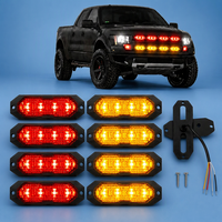 Feu de signalisation de grille de véhicule utilitaire SAE J595 Classe 1, double couleur, 4 LED, montage en surface, clignotant ambre et rouge
