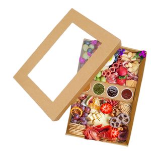 Cookie au chocolat Kebab boîte en papier Kraft boîte à Dessert emballage <span class=keywords><strong>de</strong></span> restauration boîte <span class=keywords><strong>de</strong></span> pâturage avec fenêtre écologique <span class=keywords><strong>Camping</strong></span> pique-nique fête - Product Image 2