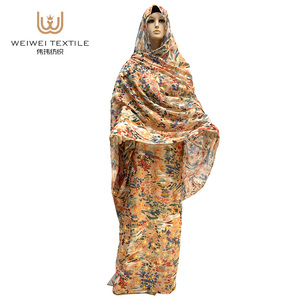 Dirac Somalien en Voile Ethnique Pailleté Estampé Or 5 Yards, Abaya Dubai, Toub pour Femmes Soudanaises - Product Image 1