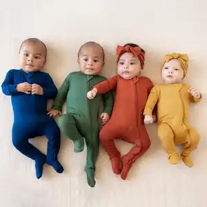 Bé Sơ Sinh Quần Áo Cotton Bodysuit Rompers Trẻ Sơ Sinh Waffle Bé Jumper Romper Dài Tay Bé Footie Tổng Thể