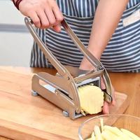 Roestvrijstalen handmatige multifunctionele aardappelstripsnijder, frietsnijder, antislip groentesnijder, geel