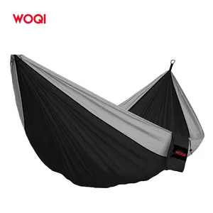 WOQI Top Brands Factory Nylon Portable 3 Person 4 Seasons Double Hammock Swing Hammock Bed With Carry Bag For Outdoor