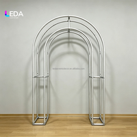 Support d'arche plissé réutilisable LEDA en tissu, cadre d'arche 3D avec housse en tissu froissé pour la décoration d'événements de mariage