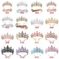 Vente en gros Diadèmes de mariée avec peigne en alliage de luxe, couronnes de reine d'anniversaire en cristal, diadème coloré et bling-bling