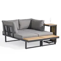 Uland Set Furnitur Luar Ruangan Desain Laris, Set Sofa Jati Taman Bingkai Aluminium Lounge Luar Ruangan
