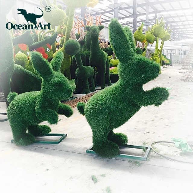 OA5276 гигантский открытый искусственные подстриженными кролик трава световая скульптура
