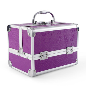 <span class=keywords><strong>Caja</strong></span> <span class=keywords><strong>de</strong></span> <span class=keywords><strong>Maquillaje</strong></span> Portátil <span class=keywords><strong>de</strong></span> Aleación <span class=keywords><strong>de</strong></span> Aluminio, Gran Capacidad, con Espejo, Multicapa, para Herramientas Pequeñas - Product Image 5