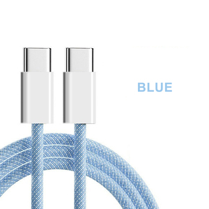 Bán buôn 60W loại C cáp 1m sạc nhanh <span class=keywords><strong>USB</strong></span> <span class=keywords><strong>2.0</strong></span> Nylon bện PVC PD Tương thích nhiều màu sắc xám xanh cam tím xanh - Product Image 5