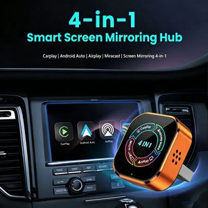 Hub de mise en miroir d'écran portable 4-en-1 CarPlay Android Auto AirPlay Miracast, adaptateur multimédia USB pour système d'infodivertissement d'origine - Product Image 1