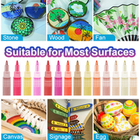 Vente d'usine - Stylos à peinture acrylique à pointe fine de 0,7 mm, 36 couleurs, peinture acrylique à base d'eau, marqueur pour artisanat, métal, tissu, céramique